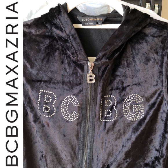 🆕 Hooded Velour Studded Sweat Suit BCBG MAX AZRIA - Picture 7 of 15